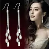 Zhen Rong Aretes Chapados en Cobre y Plata Aretes para Mujer Nuevos Largos Moda Coreana Borla Joyería para la Oreja Colgante para la Oreja