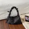 Bolso de axila con estampado de estrellas estilo coreano para mujer, nueva colección 2026, bolso de hombro plisado, bolso tote versátil para el trabajo, bolso de lona de alta calidad