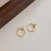 Pendientes Exquisitos y Compactos de Oro con Microincrustaciones de Circonita, Aros Sencillos y Versátiles para Oreja, Pendientes Elegantes para el Uso Diario del Viajero