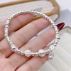 Pulsera de Plata de Ley 9999 para Mujer Bambú Flor de Suzuki Pulsera de Flor con Cuentas Moda Personalizada Pulsera de Temperamento de Gama Alta