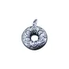 Pingente Retro de Prata Pura S999 Anel com Mantra de Seis Caracteres Pingente de Fivela de Nuvem Auspiciosa Desejosa de Paz Acessórios de Corda para Colar DIY