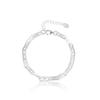 Pulsera cruzada larga hecha a mano con diseño de nicho de estilo coreano en plata esterlina S925, bloguera minimalista de Corea del Sur.