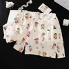 Pijama para niños, pijama de algodón para niñas de primavera y otoño con estampado de nubes, cuello Peter Pan, estilo princesa, para niñas pequeñas, niñas mayores y estudiantes de secundaria, adecuado para usar en casa
