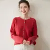 Novo Suéter de Lã Outono e Inverno para Mulheres, Gola Redonda Pulôver, Estilo Solto e Preguiçoso, Suéter Emagrecedor, Gola Meio Aberta, Camada Base de Tricô