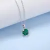 Collar de Rubí Cultivado Sencillo y Elegante Más Vendido Transfronterizo Plata S925 Engaste de Seis Garras Piedra Preciosa de Color Cultivada Cadena para Clavícula Estilo Vintage