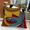 Funda de Almohada Impresionista Artística Cojín Lumbar con Estampado Abstracto de Picasso, Cojín Decorativo para Sofá Estilo Europeo