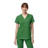 Uniforme cirúrgico mais vendido internacionalmente, traje de cor sólida com gola V de manga curta para sala de cirurgia odontológica com leggings
