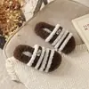 Pantuflas de Piel de Cordero para Niñas Comercio Exterior 2026 Otoño/Invierno Nuevas Versátiles Estilo Birkenstock Pantuflas de Felpa de Algodón Venta al por Mayor