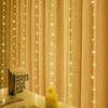 Luces Decorativas LED para Bodas y Fiestas de Cumpleaños, Cortinas Transfronterizas para Puertas y Ventanas, Luces de Alambre de Cobre, Luces de Cadena Coloridas con Control Remoto de Ocho Funciones USB