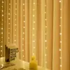 Luces Decorativas LED para Fiesta de Boda Cumpleaños Cortina Transfronteriza Luces de Cable de Cobre Control Remoto de Ocho Funciones USB Cadena de Luces de Colores