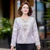 Novo Top de Outono Estilo Chinês para Mãe Modelo 2026, Blusa de Manga Longa Estilo Nacional de Luxo Leve de Alta Qualidade, Casaco para Mulheres de Meia-Idade e Idosas