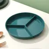 Plato de Comida Reductor de Grasa de Tres Compartimentos de Aspecto Premium Transfronterizo, Plato Redondo para Raciones de Desayuno, Plato Separador de Verduras y Frutas para Comida Postparto