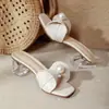 Ropa exterior de cristal talla grande, nuevas sandalias de tacón grueso de nicho estilo francés para mujer, verano, puntera cuadrada, 2026, tacones altos de moda versátiles