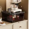 Estante de Almacenamiento para Aparador con Cajones, Estante Elevado para Cafetera, Estante de Exhibición para Tazas y Vasos de Mesa de Comedor Bar