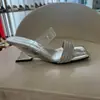 Zapatillas de Verano 2025 de Talla Grande Transfronteriza de Tacón Grueso de una Línea y Punta Abierta para Mujer, Sandalias de Diamantes de Imitación de Punta Cuadrada y Tacones Altos