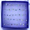 Moda coreana simples barraca 20 pares de brincos em caixa femininos 3mm brilhante resina strass brincos de plástico atacado
