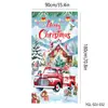 Nova capa de porta de Natal transfronteiriça, montagem de decoração de festa para criar atmosfera e oportunidades de fotos, bandeiras e faixas suspensas de Natal ao ar livre