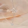 Novo colar oco de cinco pontas estrela fêmea flash diamante estrela pingente tassel clavícula corrente simples all-match colar ajustável
