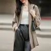 Cardigan de Lã Pura Novo Outono/Inverno 2026 para Mulheres, Suéter de Tricô tipo Xale de Comprimento Médio, Casaco Grosso, Roupa Exterior