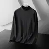 280g Veludo Alemão Outono/Inverno Veludo Escovado Dupla Face Gola Alta Manga Longa Camada Base Masculina Quente Roupas de Outono Camiseta