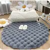 Alfombra redonda de felpa de conejo transfronteriza para sofá, sala de estar, mesa de café, dormitorio, vestidor, tocador, alfombra, tapete redondo blanco