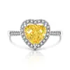 Anillo de Amor Corazón a Corazón con Flor de Hielo Cortada de Piedra Preciosa de Colores de Venta Caliente en Tiktok con Anillo de Diamante de Alto Carbono Paraiba