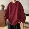 Atacado de fábrica moletom masculino de fleece raposa prateada, manga longa, novo para o outono, moderno, resistente, versátil, para atividades ao ar livre, cor sólida, gola redonda