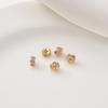 Gao Bao Ouro 14K Pacote Micro Cravação Zircônia Padrão Onda Contas Pequenas Pad de Contas Redondo Handmade DIY Espaçador de Acessórios para Joias