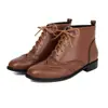 Botas Martin versátiles y ligeras de comercio exterior para otoño e invierno para mujer, botas de caña baja de talla grande, punta redonda, con bloques de color, suela de goma, antideslizantes, con cordones