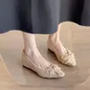 Primer Encuentro Temporada 5cm Aumentadores de Altura Punta Francesa Gamuza Tacón Bajo Mujer Primavera/Otoño Versátil Elegante Zapatos Planos de Ballet
