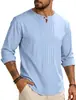 Camisa Pulôver Masculina de Algodão e Linho, Gola Redonda, Manga Longa, Solta, para Primavera, Outono e Verão, em Estoque na Amazon, Transfronteiriça Europeia e Americana