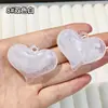 Colgante grande de corazón bicolor vintage de 35x43 mm, charm de corazón tridimensional para collares, pendientes y accesorios de llavero DIY