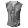 Chaleco sin mangas para hombre de talla grande con personaje de música de comercio exterior transfronterizo, siete botones, chaleco casual sin cuello con estampado digital para hombre