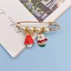 Broche/pingente de Natal em liga metálica, estilo europeu e americano, com boneco de neve natalino, ideal para decoração de guirlandas, roupas e baús.