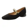 Zapatos de tacón alto estilo francés y nuevo estilo chino para mujer con tiras de pedrería, tacón grueso, elegante correa metálica, Mary Jane retro de tacón bajo inspirado en Chanel