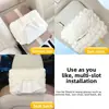 Porta pañuelos para coche estilo acolchado beige. Se adapta al reposabrazos, parasol y respaldo del asiento. Cubierta simple y moderna para caja de pañuelos de coche.