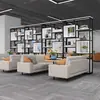 Estante de chão simples multi-camadas escritório tela moderna suporte para flores sala de estar parede divisória de ferro prateleira