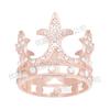 Corona de decoración de flores más vendida de Amazon transfronteriza, decoración para pastel de cumpleaños, aleación, diamante completo, corona pequeña original para niños