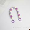 Nueva Cadena de Mano de Perlas Acrílicas Joyería DIY Color Caramelo Flor de Madera Cadena para Teléfono Móvil Hecha a Mano