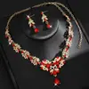 Conjunto de Noiva Mais Vendido Transfronteiriço: Conjunto de Duas Peças de Colar e Brincos, Conjunto Floral Cravejado de Diamantes para Casamento, Acessórios para Vestido