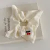 Lazo Estilo Ballet de Cuadros Azules Frescos de Encaje a Doble Cara Anillo para el Cabello de Intestino Grueso Anillo Cuadrado Cuerda para el Cabello Grande Estilo Mori para Mujer
