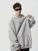 Moletom Bordado com Design de Marca Tendência Masculino Outono e Inverno Veludo Hoodie Pesado Jaqueta Solta Estilo Americano High Street para Casal