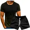 Nueva Moda para Hombre Deportiva Fitness Camiseta Personalizada Estampada para Hombre Verano Delgada Manga Corta Conjunto de Camisetas