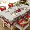 Exclusivo transfronterizo, mantel navideño de alta demanda con diseños de flor de Pascua y campanas de alta definición, perfecto para decoraciones de mesa festivas, disponible para compra al por mayor