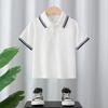 Estudiantes de Primaria y Secundaria Uniformes Escolares Blancos Niños y Niñas Camisetas de Manga Corta Polos Infantiles Niños Talla Mediana y Grande Uniformes de Clase 100% Algodón