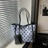 Bolsa de Ombro Único Patchwork Personalidade Comércio Exterior Saco Tote Simples para o Dia a Dia Outono 2026 Novo Estilo Coreano Bolinhas Bloco de Cores