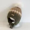 Gorros de Tricô Femininos, Gorros Infantis, Estilosos Gorros de Lã Tricotados para Meninos de Outono e Inverno, Gorros de Lã com Forro de Fleece para Meninas que Cobrem as Orelhas