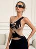 Tendência da Moda de Verão Europeia e Americana Transfronteiriça Feminina Sem Mangas Estampada de Palmeira Gola Redonda Ajuste Justo Colete