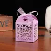 Caja de Dulces para Boda con Corte Láser de Corazón Cruzado Caja de Dulces para Postre Caja de Regalo para Acompañantes Suministros de Boda Caja de Dulces de Chocolate para Boda