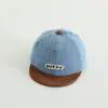 Boné de Brim Macio para Bebê Quatro Estações Boné de Baseball Infantil Cor Contrastante Proteção Solar Protetor Solar